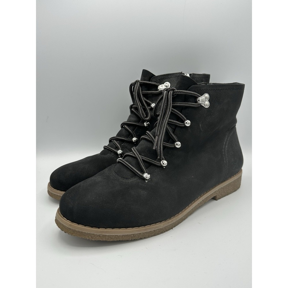 Comfortview Neri #24231 Black Boots Women's Size 10W Lightly Worn Zip & Lace Up